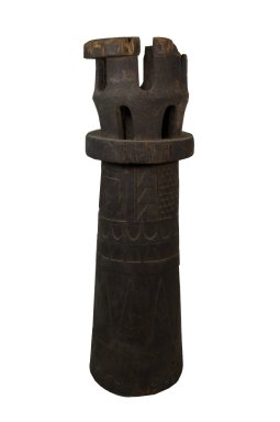  <em>Drum</em>, late 19th or early 20th century. Wood, 39 1/2 x 11 1/2 in. (100.3 x 29.2 cm). Brooklyn Museum, Museum Expedition 1922, Robert B. Woodward Memorial Fund, 22.874. Creative Commons-BY (Photo: Brooklyn Museum, CUR.22.874_front_PS5.jpg)