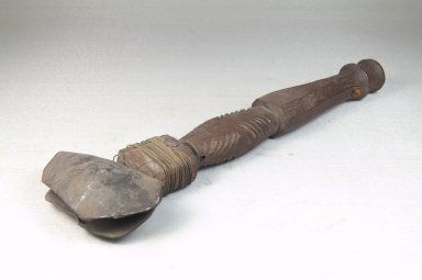  <em>Bell with Long Handle</em>, late 19th or early 20th century. Iron, wood, copper, 9 7/8 x 3 3/16 in. (25.0 x 8.0 cm). Brooklyn Museum, Museum Expedition 1922, Robert B. Woodward Memorial Fund, 22.898. Creative Commons-BY (Photo: Brooklyn Museum, CUR.22.898_threequarter_PS5.jpg)