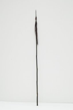  <em>Spear</em>, late 19th or early 20th century. Iron, blackened bamboo, animal hair, 55 1/2 x 13/16 in. (141 x 2 cm). Brooklyn Museum, Museum Expedition 1922, Robert B. Woodward Memorial Fund, 22.928. Creative Commons-BY (Photo: Brooklyn Museum, CUR.22.928_front_PS5.jpg)