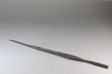  <em>Spearhead</em>, before 1922. Iron, 1 3/16 x 17 1/8 in. (3 x 43.5 cm). Brooklyn Museum, Museum Expedition 1922, Robert B. Woodward Memorial Fund, 22.974. Creative Commons-BY (Photo: Brooklyn Museum, CUR.22.974_threequarter_PS5.jpg)