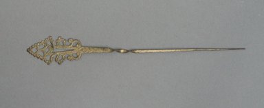  <em>Hairpin, [Illegible]</em>. Silver, 15/16 x 7 5/16 in. (2.4 x 18.5 cm). Brooklyn Museum, Museum Expedition 1913-1914, Museum Collection Fund, 22750. Creative Commons-BY (Photo: Brooklyn Museum, CUR.22750.jpg)