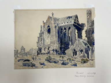 Joseph Pennell (American, 1860–1926). <em>Early Morning Soissons</em>. Watercolor Brooklyn Museum, 23.258 (Photo: Brooklyn Museum, CUR.23.258.jpg)