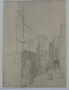 Julian Alden Weir (American, 1852–1919). <em>Adam and Eve Street, Number One</em>, 1889. Etching on laid paper, 4 7/8 x 3 9/16 in. (12.4 x 9 cm). Brooklyn Museum, Gift of Elizabeth Luther Cary, 25.105 (Photo: Brooklyn Museum, CUR.25.105.jpg)