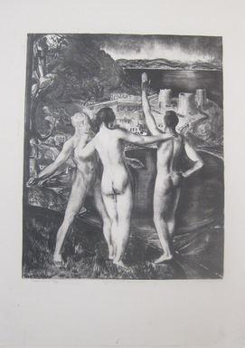 George Wesley Bellows (American, 1882–1925). <em>Lychnis and Her Sons</em>, 1923. Lithograph on cream, medium-weight, slightly textured wove Japanese paper, Sheet: 25 11/16 x 18 11/16 in. (65.2 x 47.5 cm). Brooklyn Museum, Museum Collection Fund, 25.137. © artist or artist's estate (Photo: Brooklyn Museum, CUR.25.137.jpg)