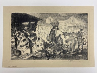 George "Pop" Hart (American, 1868-1933). <em>The Haiti Market</em>, 1924. Lithograph Brooklyn Museum, Gift of George Overbury Hart, 25.91. © artist or artist's estate (Photo: Brooklyn Museum, CUR.25.91_view01.jpg)