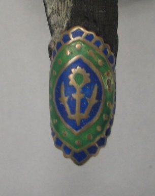 <em>Ring</em>, 19th-early 20th century. enamel, 1 x 1 9/16 in. (2.5 x 4 cm). Brooklyn Museum, 25614. Creative Commons-BY (Photo: Brooklyn Museum, CUR.25614_front.jpg)