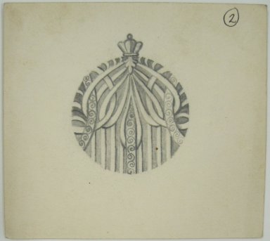 Frederick John Beck (American, 1864-1917). <em>Watch-case Design</em>. Graphite on paper, 3 3/8 x 3 3/4 in. (8.6 x 9.5 cm). Brooklyn Museum, Gift of Herbert F. Beck and Frederick Lorenze Beck, 26.515.105. Creative Commons-BY (Photo: Brooklyn Museum, CUR.26.515.105.jpg)