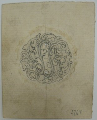 Frederick John Beck (American, 1864-1917). <em>Watch-case Design</em>. Graphite and ink on paper, 2 7/8 x 2 1/4 in. (7.3 x 5.7 cm). Brooklyn Museum, Gift of Herbert F. Beck and Frederick Lorenze Beck, 26.515.34. Creative Commons-BY (Photo: Brooklyn Museum, CUR.26.515.34.jpg)