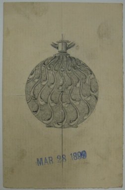 Frederick John Beck (American, 1864-1917). <em>Watch-case Design</em>. Graphite and ink on paper, 3 15/16 x 2 1/2 in. (10 x 6.4 cm). Brooklyn Museum, Gift of Herbert F. Beck and Frederick Lorenze Beck, 26.515.54. Creative Commons-BY (Photo: Brooklyn Museum, CUR.26.515.54.jpg)