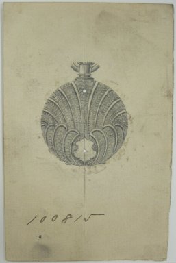 Frederick John Beck (American, 1864-1917). <em>Watch-case Design</em>. Graphite on paper, 4 1/2 x 2 7/8 in. (11.4 x 7.3 cm). Brooklyn Museum, Gift of Herbert F. Beck and Frederick Lorenze Beck, 26.515.74. Creative Commons-BY (Photo: Brooklyn Museum, CUR.26.515.74.jpg)