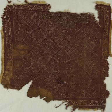 Coptic. <em>Square Fragment with Botanical and Geometric Decoration</em>, 4th-5th century C.E. Wool, flax (?), 15 x 15 in. (38.1 x 38.1 cm). Brooklyn Museum, Gift of the Long Island Historical Society, 26.737. Creative Commons-BY (Photo: Brooklyn Museum (in collaboration with Index of Christian Art, Princeton University), CUR.26.737_ICA.jpg)