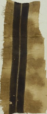 Coptic. <em>Fragment with Band Decoration</em>, 3rd-4th century C.E. Flax, wool, 38 x 17 1/2 in. (96.5 x 44.5 cm). Brooklyn Museum, Gift of the Long Island Historical Society, 26.742. Creative Commons-BY (Photo: Brooklyn Museum (in collaboration with Index of Christian Art, Princeton University), CUR.26.742_ICA.jpg)