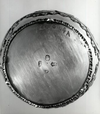 Humphrey Payne (English). <em>Tea Caddy</em>, 1746/7. Silver, 5 x 2 5/8 in. (12.7 x 6.7 cm). Brooklyn Museum, Gift of Reverend Alfred Duane Pell, 26.811.4a-b. Creative Commons-BY (Photo: Brooklyn Museum, CUR.26.811.4a-b_mark_bw.jpg)