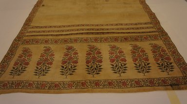  <em>Large Section of Woman's Sari</em>, 18th century. Plain cloth weave cotton, 24 7/16 x 68 1/2 in. (62 x 174 cm). Brooklyn Museum, Gift of Mrs. Frederic B. Pratt, 27.951. Creative Commons-BY (Photo: Brooklyn Museum, CUR.27.951.jpg)