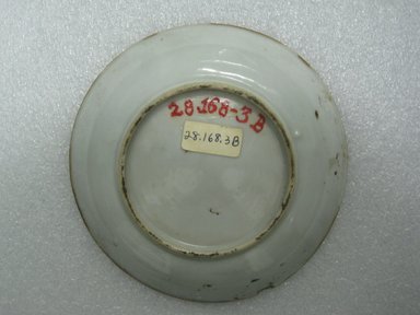  <em>Saucer</em>, ca. 1740. Porcelain, 5 3/8 in. (13.7 cm). Brooklyn Museum, Brooklyn Museum Collection, 28.168.3b. Creative Commons-BY (Photo: Brooklyn Museum, CUR.28.168.3b_bottom.jpg)