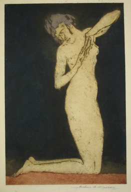 Arthur B. Davies (American, 1862–1928). <em>Dawn</em>, 1922. Aquatint on white laid paper, Sheet: 14 3/8 x 10 1/4 in. (36.5 x 26 cm). Brooklyn Museum, Frederick Loeser Fund, 28.99 (Photo: Brooklyn Museum, CUR.28.99.jpg)