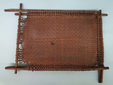Pishanko. <em>Oblong Casseva Basketry Tray</em>, early 20th century. Plant fiber, wood, 10 3/4 × 1 1/2 × 14 5/16 in. (27.3 × 3.8 × 36.4 cm). Brooklyn Museum, Museum Expedition 1930, Robert B. Woodward Memorial Fund and the Museum Collection Fund, 30.1381. Creative Commons-BY (Photo: Brooklyn Museum, CUR.30.1381.jpg)