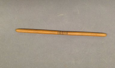 Bambute Pygmy. <em>Drum Stick</em>. Carved wood, 2 x 9 7/8 in. (5.1 x 25.1 cm). Brooklyn Museum, Museum Expedition 1931, Robert B. Woodward Memorial Fund, 31.1838. Creative Commons-BY (Photo: Brooklyn Museum, CUR.31.1838.jpg)