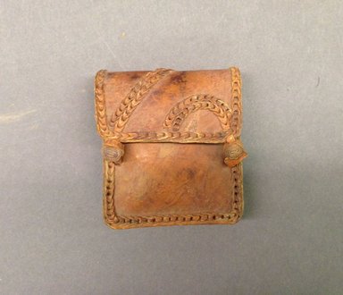Mangbetu. <em>Small Box for Snuff</em>, early 20th century. Leather, 2 1/16 x 2 3/8 in. (5.2 x 6 cm). Brooklyn Museum, Museum Expedition 1931, Robert B. Woodward Memorial Fund, 31.1950. Creative Commons-BY (Photo: Brooklyn Museum, CUR.31.1950.jpg)