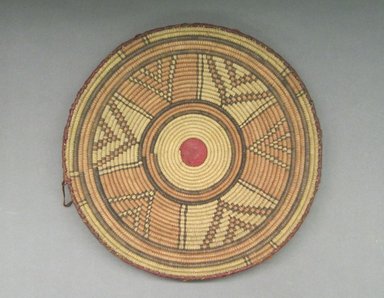  <em>Lid for Calabash Bowl</em>, early 20th century. Fiber, leather, height: (5.0 cm). Brooklyn Museum, Gift of Theodora Wilbour, 32.1765. Creative Commons-BY (Photo: Brooklyn Museum, CUR.32.1765_top.jpg)