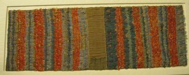 Inca. <em>Poncho</em>, 1440-1532. Cotton fiber, feathers, 19 × 55 1/4 in. (48.3 × 140.3 cm). Brooklyn Museum, Gift of George D. Pratt, 32.18. Creative Commons-BY (Photo: , CUR.32.18.jpg)