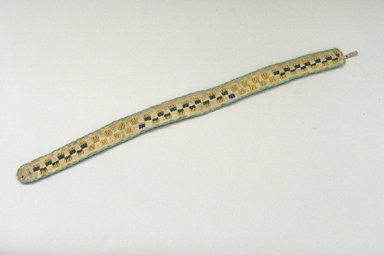 Blackfoot. <em>Beaded Headband</em>. Beads, buckskin Brooklyn Museum, Bequest of W.S. Morton Mead, 32.2099.32557. Creative Commons-BY (Photo: Brooklyn Museum, CUR.32.2099.32557_view1.jpg)