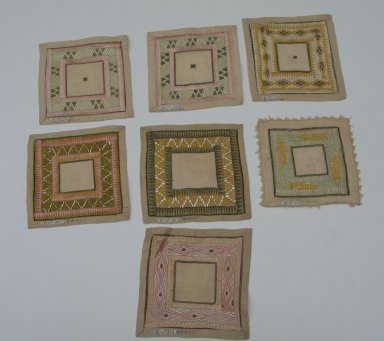  <em>Cairene Doily</em>. Embroidered silks, 7 1/16 x 6 7/8 in. (18 x 17.5 cm). Brooklyn Museum, Gift of Theodora Wilbour, 33.48.25i. Creative Commons-BY (Photo: , CUR.33.48.25a-i.jpg)