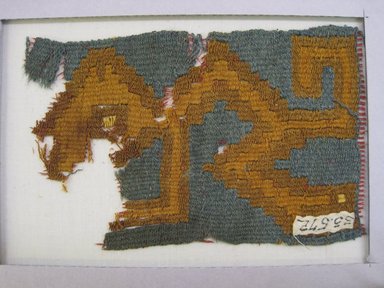 Nasca-Wari. <em>Textile Fragment, undetermined</em>, 200-1000. Camelid fiber, 3 3/8 × 5 1/2 in. (8.6 × 14 cm). Brooklyn Museum, A. Augustus Healy Fund, 33.572. Creative Commons-BY (Photo: , CUR.33.572_view01.jpg)