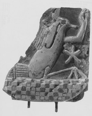  <em>Hieroglyph for the Common Folk of Egypt</em>, ca. 1539-1070 B.C.E. Faience, 4 1/2 x 4 x 7/8 in. (11.5 x 10.2 x 2.3 cm). Brooklyn Museum, Charles Edwin Wilbour Fund, 33.578. Creative Commons-BY (Photo: Brooklyn Museum, CUR.33.578_NegA_print_bw.jpg)