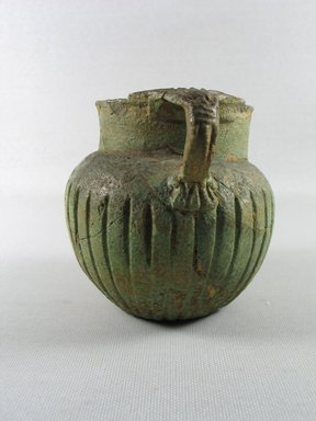  <em>Vase</em>. Faience, 3 9/16 x 3 5/8 x 4 3/16 in. (9 x 9.2 x 10.7 cm). Brooklyn Museum, Charles Edwin Wilbour Fund, 33.580. Creative Commons-BY (Photo: , CUR.33.580_view2.jpg)