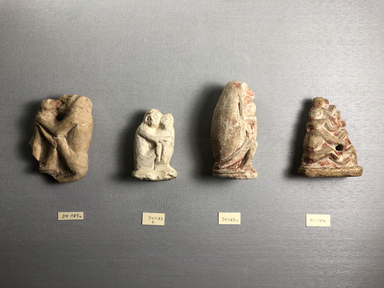  <em>Monkey Group</em>, ca. 1352-1336 B.C.E. Limestone, pigment, 2 5/8 × 2 × 7/8 in. (6.7 × 5.1 × 2.2 cm). Brooklyn Museum, Charles Edwin Wilbour Fund, 34.1183d. Creative Commons-BY (Photo: , CUR.34.1183a_34.1183b_34.1183c_34.1183d_view01.jpg)