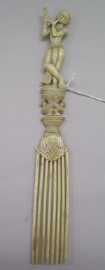  <em>Decorative Comb</em>. Ivory, 10 1/2 x 1 1/4 in. Brooklyn Museum, Brooklyn Museum Collection, 34.128. Creative Commons-BY (Photo: , CUR.34.128.jpg)