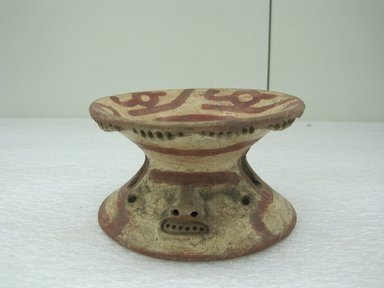  <em>Pottery Stand</em>, 800-1500. Ceramic, pigment, 3 x 5 3/16 x 5 3/16 in. (7.6 x 13.2 x 13.2 cm). Brooklyn Museum, Alfred W. Jenkins Fund, 34.1656. Creative Commons-BY (Photo: Brooklyn Museum, CUR.34.1656.jpg)