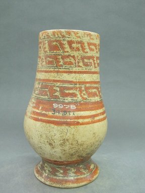  <em>Pear Shaped Vessel</em>, 800-1350. Ceramic, pigment, 9 1/2 x 5 3/4 x 5 3/4 in. (24.1 x 14.6 x 14.6 cm). Brooklyn Museum, Alfred W. Jenkins Fund, 34.1877. Creative Commons-BY (Photo: Brooklyn Museum, CUR.34.1877.jpg)