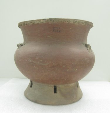  <em>Jar with Pedestal Base</em>, 800-1500. Ceramic, 13 11/16 x 15 x 15 in. (34.8 x 38.1 x 38.1 cm). Brooklyn Museum, Alfred W. Jenkins Fund, 34.1963. Creative Commons-BY (Photo: Brooklyn Museum, CUR.34.1963_view1.jpg)