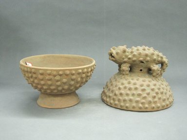  <em>Incense Burner</em>, 500-1350. Ceramic, Top and bottom together: 11 1/4 x 8 1/2 x 8 1/2 in. (28.6 x 21.6 x 21.6 cm). Brooklyn Museum, Alfred W. Jenkins Fund, 34.1965a-b. Creative Commons-BY (Photo: , CUR.34.1965a-b_view3.jpg)