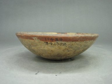  <em>Bowl</em>, 1000–1350. Ceramic, pigment, 1 15/16 x 5 15/16 x 5 7/8 in. (5 x 15.1 x 14.9 cm). Brooklyn Museum, Alfred W. Jenkins Fund, 34.1982. Creative Commons-BY (Photo: Brooklyn Museum, CUR.34.1982_view1.jpg)