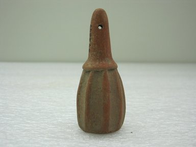  <em>Miniature Rattle</em>, 100 B.C.E.–500 C.E. Ceramic, 2 3/4 x 1 x 1 in. (7 x 2.5 x 2.5 cm). Brooklyn Museum, Alfred W. Jenkins Fund, 34.2047. Creative Commons-BY (Photo: Brooklyn Museum, CUR.34.2047.jpg)