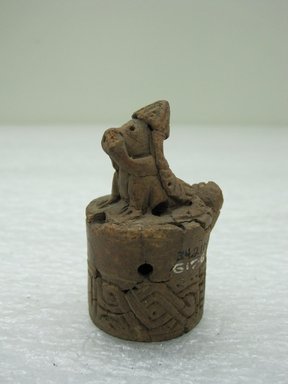  <em>Whistle</em>. Ceramic, 2 x 1 3/16 x 1 3/16 in. (5.1 x 3 x 3 cm). Brooklyn Museum, Alfred W. Jenkins Fund, 34.2104. Creative Commons-BY (Photo: Brooklyn Museum, CUR.34.2104_view1.jpg)