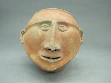  <em>Trophy Head</em>, 1000-1550. Ceramic, 6 1/2 x 7 1/2 x 6 3/4 in. (16.5 x 19.1 x 17.1 cm). Brooklyn Museum, Alfred W. Jenkins Fund, 34.2232. Creative Commons-BY (Photo: Brooklyn Museum, CUR.34.2232_view1.jpg)