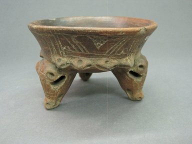  <em>Tripod Bowl</em>, 800-1500. Ceramic, 2 3/4 x 4 1/8 in. (7 x 10.5 cm). Brooklyn Museum, Alfred W. Jenkins Fund, 34.2359. Creative Commons-BY (Photo: Brooklyn Museum, CUR.34.2359_view1.jpg)