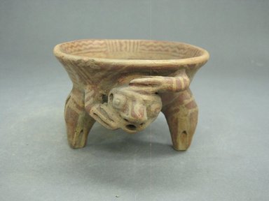  <em>Tripod Bowl</em>, 800-1500. Ceramic, pigment, 2 3/4 x 4 3/4 x 4 3/16 in. (7 x 12 x 10.6 cm). Brooklyn Museum, Alfred W. Jenkins Fund, 34.2857. Creative Commons-BY (Photo: Brooklyn Museum, CUR.34.2857_view1.jpg)