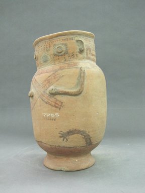 <em>Human Effigy Vessel</em>, 1000-1550. Ceramic, pigment, 10 5/16 x 6 1/2 x 7 in. (26.2 x 16.5 x 17.8 cm). Brooklyn Museum, Alfred W. Jenkins Fund, 34.3276. Creative Commons-BY (Photo: Brooklyn Museum, CUR.34.3276_view3.jpg)