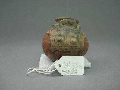  <em>Miniature Jar</em>, 1000–1550. Ceramic, pigment, 2 3/4 x 2 15/16 x 2 11/16 in. (7 x 7.5 x 6.8 cm). Brooklyn Museum, Alfred W. Jenkins Fund, 34.3367. Creative Commons-BY (Photo: Brooklyn Museum, CUR.34.3367_view1.jpg)