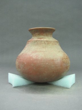  <em>Jar</em>, 300 B.C.E.-500 C.E. Ceramic, red slip, pigment, 8 1/4 x 8 3/4 x 8 3/4 in. (21 x 22.2 x 22.2 cm). Brooklyn Museum, Alfred W. Jenkins Fund, 34.3397. Creative Commons-BY (Photo: Brooklyn Museum, CUR.34.3397.jpg)