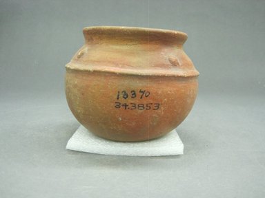  <em>Jar</em>, 300-800. Ceramic, pigment, 3 9/16 x 4 1/4 x 4 1/4 in. (9 x 10.8 x 10.8 cm). Brooklyn Museum, Alfred W. Jenkins Fund, 34.3853. Creative Commons-BY (Photo: Brooklyn Museum, CUR.34.3853_view1.jpg)