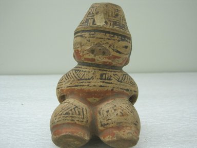  <em>Human Figurine</em>. Ceramic, pigment, 4 3/4 x 3 1/2 x 3 1/4 in. (12.1 x 8.9 x 8.3 cm). Brooklyn Museum, Alfred W. Jenkins Fund, 34.4123. Creative Commons-BY (Photo: Brooklyn Museum, CUR.34.4123.jpg)