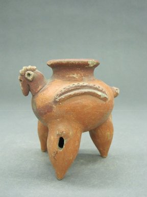  <em>Bird Effigy Tripod Jar</em>, 300-800. Ceramic, pigment, 3 1/8 x 3 3/4 x 2 3/4 in. (7.9 x 9.5 x 7 cm). Brooklyn Museum, Alfred W. Jenkins Fund, 34.4138. Creative Commons-BY (Photo: Brooklyn Museum, CUR.34.4138_view1.jpg)