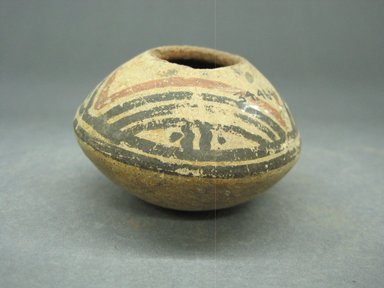  <em>Miniature Jar</em>, 1000-1550. Ceramic, pigment, 1 1/2 x 2 1/2 x 2 1/2 in. (3.8 x 6.4 x 6.4 cm). Brooklyn Museum, Alfred W. Jenkins Fund, 34.4691. Creative Commons-BY (Photo: Brooklyn Museum, CUR.34.4691.jpg)
