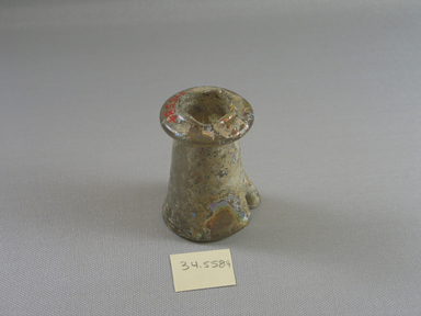 Roman. <em>Neck of Bottle</em>, 1st–5th century C.E. Glass, 2 15/16 x greatest diam. 2 3/16 in. (7.5 x 5.5 cm). Brooklyn Museum, Brooklyn Museum Collection, 34.5584. Creative Commons-BY (Photo: Brooklyn Museum, CUR.34.5584_view1.jpg)